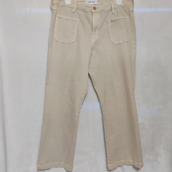 Dear John Ivory Jeans Pants Womens 12 (31) Jeanne Flare Stretch Patch Pockets B - Picture 5 of 9